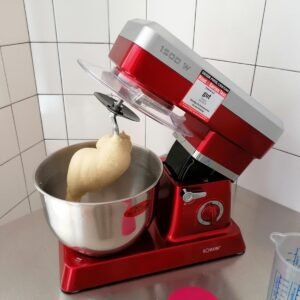 Robot Pétrin Multifonctions 6.3 L - 1200 W - Rouge/Gris Bomann