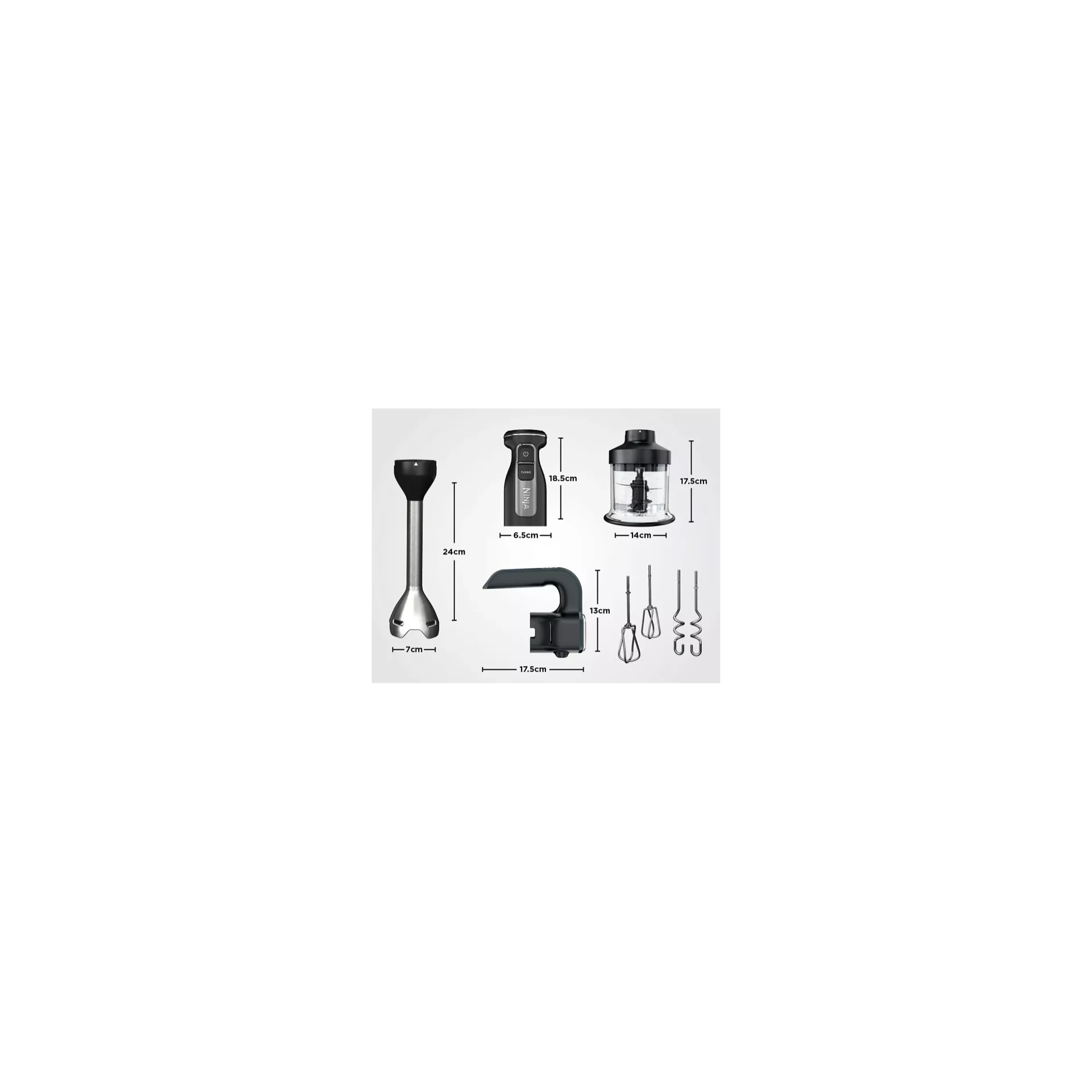 Kit Mixeur Plongeant Hachoir Batteur Base Multifonction 850W Ninja Original CI100EU – Image 6