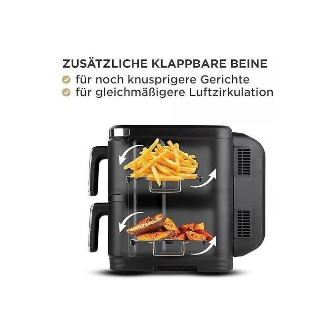 Air Fryer Sans Huile Double Bac Vertical Avec Fenêtre - 11 L 2800 W Bergmann BAF 9001W – Image 3