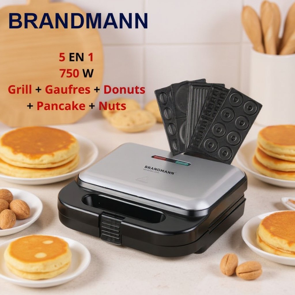 Panineuse inox 5 En 1 - 750W BRANDMANN SM004 – Image 2