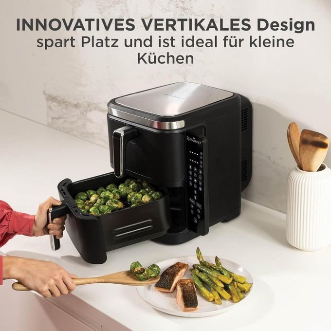 Air Fryer Sans Huile Double Bac Vertical Avec Fenêtre - 11 L 2800 W Bergmann BAF 9001W – Image 4