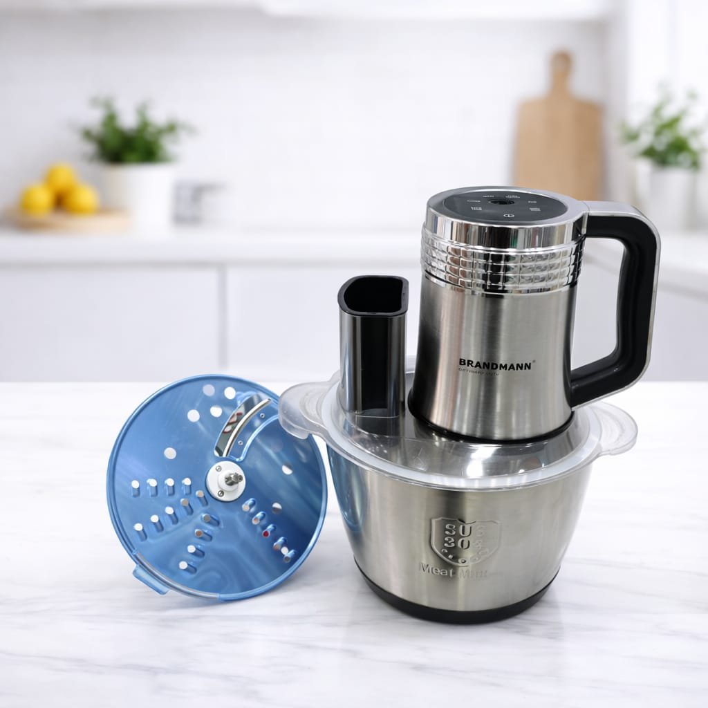 Hachoir Digital en inox avec Rape Multifonction Bol 03L 04 Lames + Disque de Rappe 200W Brendmann BR-CH-003 – Image 4