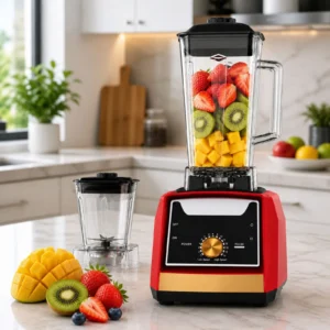 Blender 2 en 1 - 02L 4500W 06 Lames Brendmann BR-104 Rouge