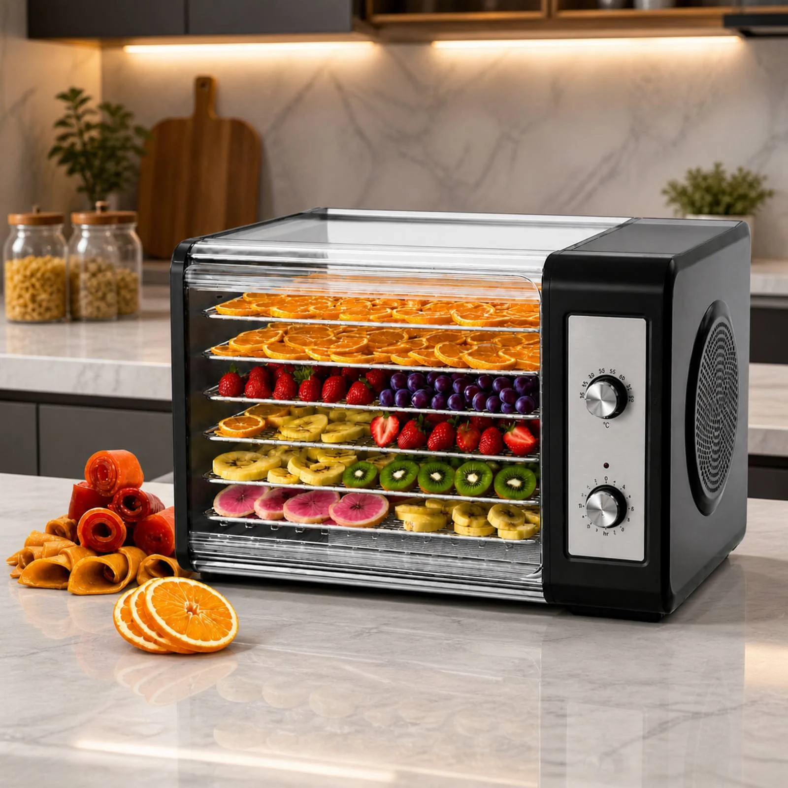 Déshydrateur alimentaire de fruits et légumes 6 Niveaux 400W Multismart MS-FD1106