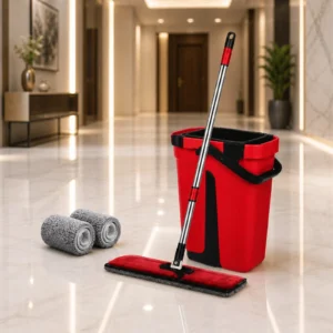 Balai clean magique 2 en 1 avec 2 Recharge Cleantex BM0370 Rouge