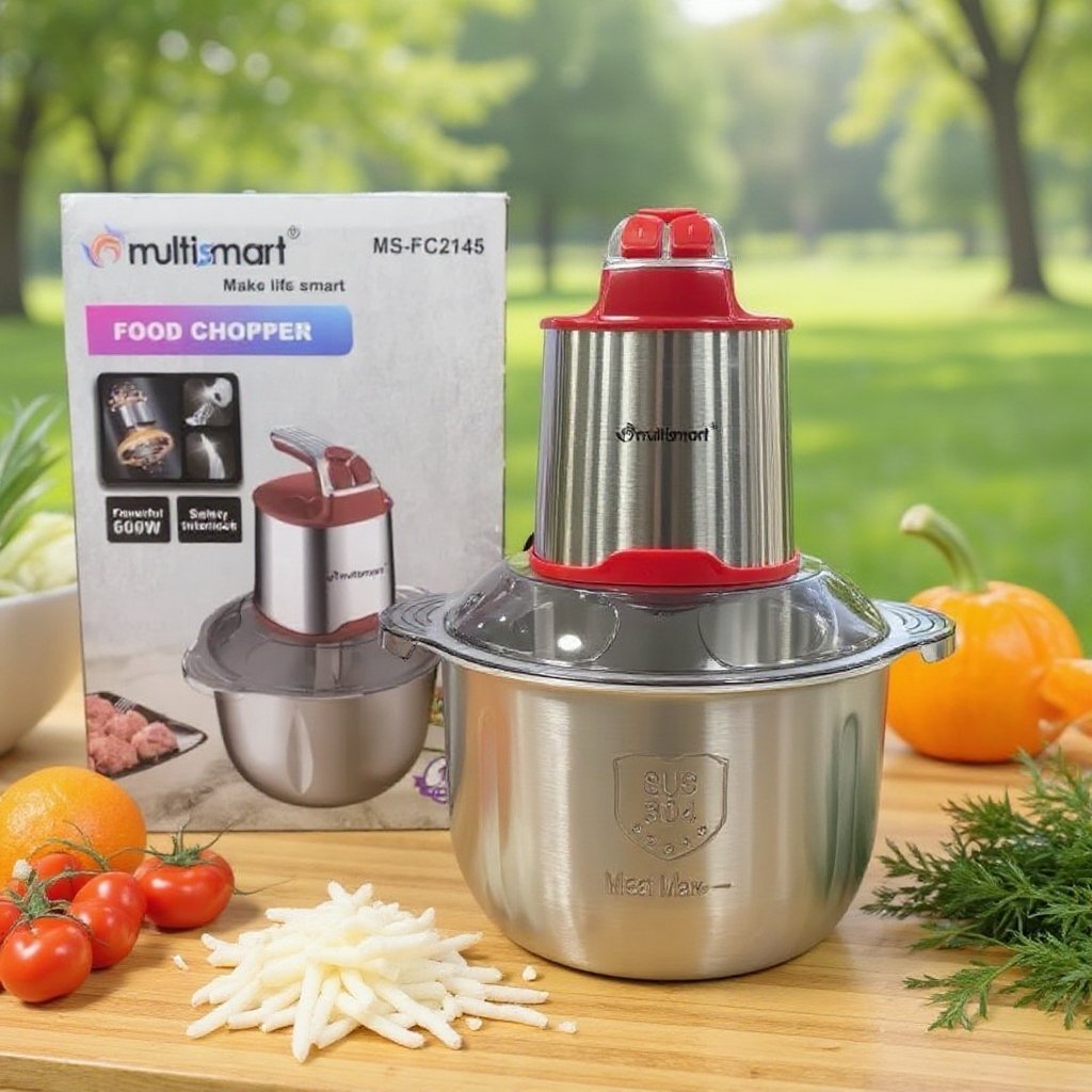 Hachoir Inox 400W 3L 6 lames inox Multismart MS-FC 2143 Rouge – Image 2
